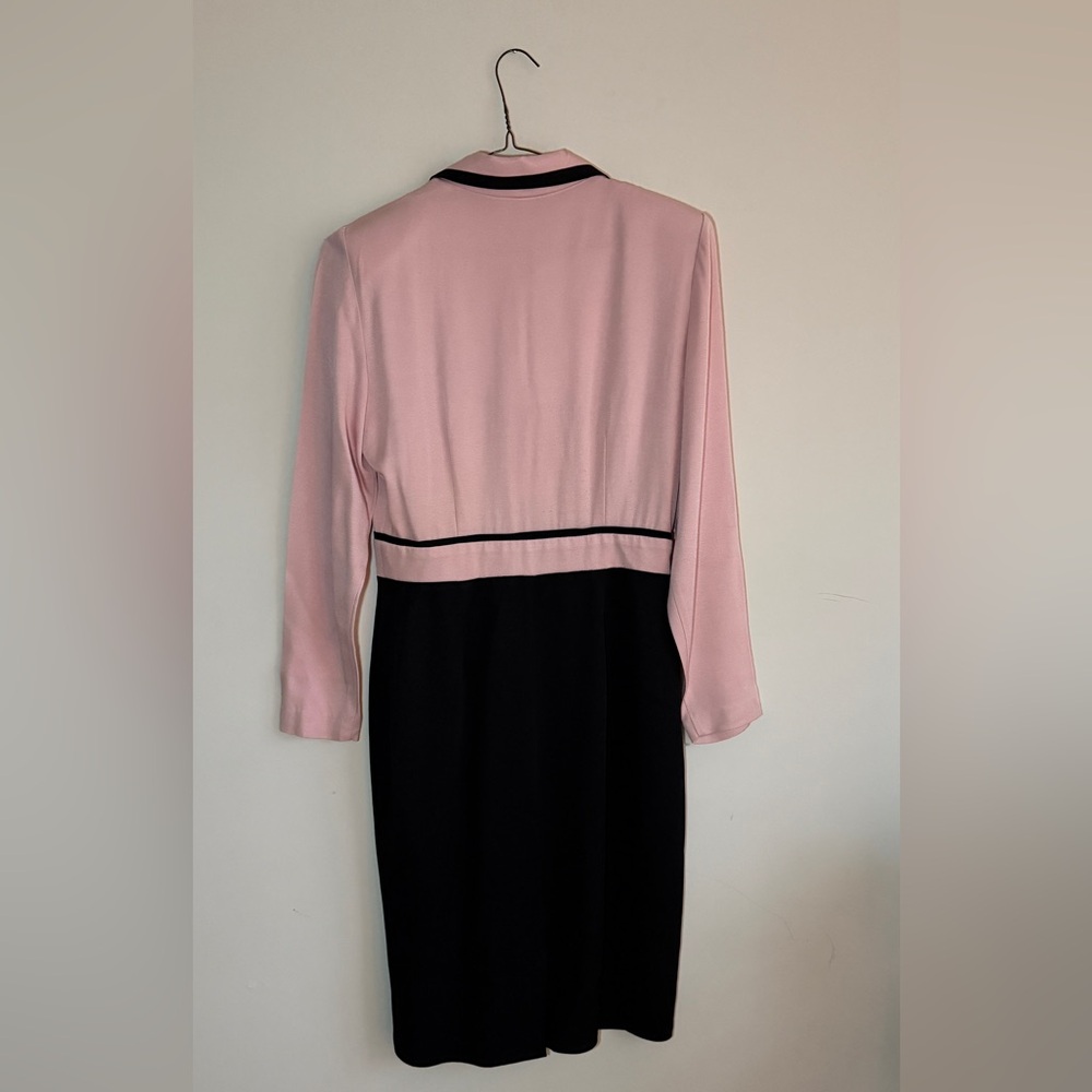 Vintage Danny & Nicole Colorblock Jacket Dress - Pink/Black - Picture 2 of 6